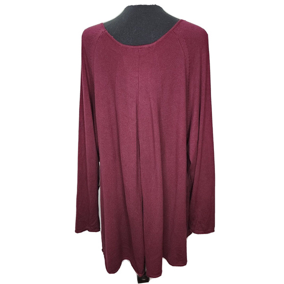 NWT Cyrus Sweater Woman Plus 3X Burgundy Pullover Stretchy Flowy Office Church - Picture 4 of 12
